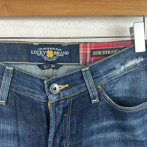Lucky Brand Zoe Straight Leg Patch Design Jeans 2 - Picture 6 of 10